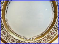 Antique Cauldon England Porcelain Plates Set of 21 Gold Encrusted Roses W 314