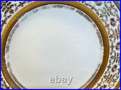 Antique Cauldon England Porcelain Plates Set of 21 Gold Encrusted Roses W 314