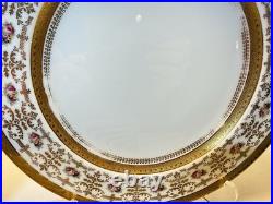 Antique Cauldon England Porcelain Plates Set of 21 Gold Encrusted Roses W 314