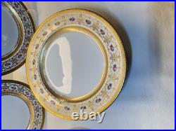 Antique Cauldon England Porcelain Plates Set of 21 Gold Encrusted Roses W 314