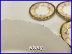 Antique Cauldon For Tiffany & Co Luncheon Plates Cobalt 8 Gold Handpainted