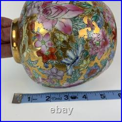 Antique China Factory Goods Golden Land Of Flowers Porcelain Ginger Jar
