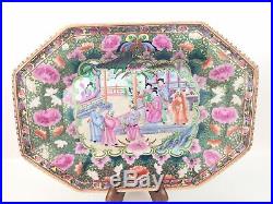 Antique Chinese Asian Japanese Porcelain Platter Rose Famille Gold Handpainted