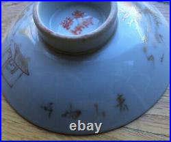 Antique Chinese Dish Gold and White Dish Bowl Porcelain Hand Painted