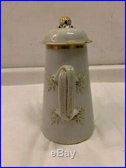 Antique Chinese Export Porcelain Lighthouse White and Gold Coffee Pot, ca 1770