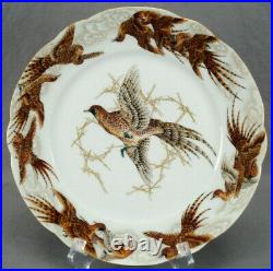 Antique Chinese Hand Painted Pheasants Gamebirds & Gold 9 1/4 Inch Plate