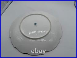 Antique Coalport English Porcelain Set 7 Plates w Green Gold & Floral Decoration