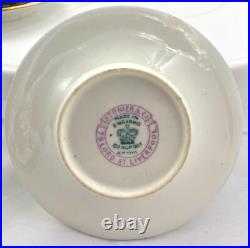 Antique Coalport Jeweled Gilded Blue Cobalt Demitasse Cup+saucer Hand Painted Vg