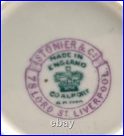 Antique Coalport Jeweled Gilded Blue Cobalt Demitasse Cup+saucer Hand Painted Vg