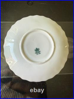 Antique Coalport Porcelain china Rococco tea cup saucer c1885 gold white museum