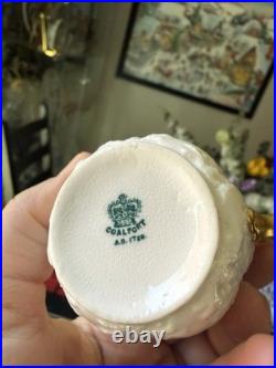 Antique Coalport Porcelain china Rococco tea cup saucer c1885 gold white museum