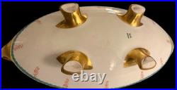 Antique Elite France Limoges Porcelain Footed Centerpiece Bowl Gold Floral