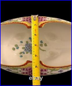 Antique Elite France Limoges Porcelain Footed Centerpiece Bowl Gold Floral