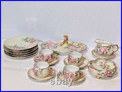 Antique Emily Chase Hand Painted China Floral Tea Set, Bavaria, Limoges, Gold