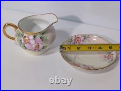 Antique Emily Chase Hand Painted China Floral Tea Set, Bavaria, Limoges, Gold