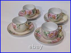 Antique Emily Chase Hand Painted China Floral Tea Set, Bavaria, Limoges, Gold