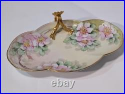 Antique Emily Chase Hand Painted China Floral Tea Set, Bavaria, Limoges, Gold