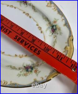 Antique Empress China Gold Accented Blue Floral Trim Serving Pieces