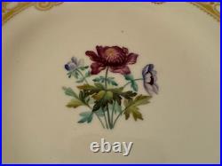 Antique English Porcelain Low Compote with Pink Gold & Painted Flowers Decoration