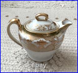 Antique GOLD-ENCRUSTED Noritake Gold & White Creamer with Lid, MINT