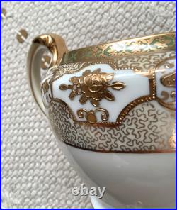 Antique GOLD-ENCRUSTED Noritake Gold & White Creamer with Lid, MINT