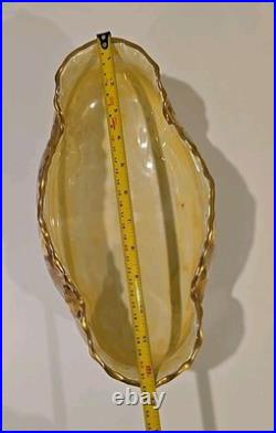 Antique German Hand Painted Gold Gilt Oval Bowl Bavaria Foot Floral Porcelain