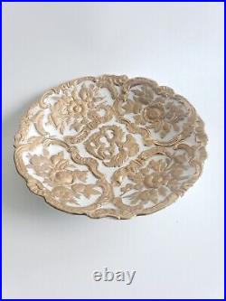Antique Gold Encrusted Porcelain Decorative Plate Raised Gilt Marked G656 8
