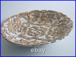 Antique Gold Encrusted Porcelain Decorative Plate Raised Gilt Marked G656 8