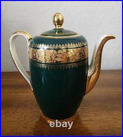 Antique Green Gold Encrusted Tea Set 21 pc 1920s RW Wachter Haviland Bavaria VG+