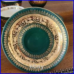 Antique Green Gold Encrusted Tea Set 21 pc 1920s RW Wachter Haviland Bavaria VG+