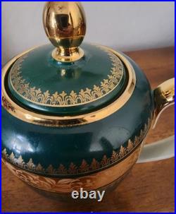 Antique Green Gold Encrusted Tea Set 21 pc 1920s RW Wachter Haviland Bavaria VG+