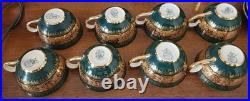 Antique Green Gold Encrusted Tea Set 21 pc 1920s RW Wachter Haviland Bavaria VG+