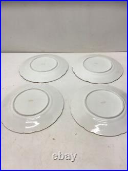 Antique Hand Painted Floral Cabinet Plates Cobalt Blue Gold Gilt ABPearce Set 12