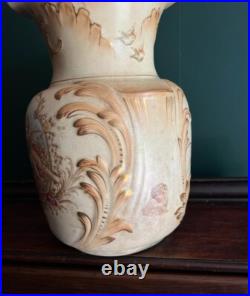 Antique Hand painted China Vase Cherubs Collectible Porcelain Gold Gilded Vase