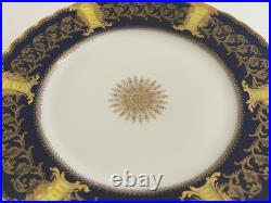 Antique Haviland Limoges France Porcelain Plate Cobalt & Gold Dec. With Snowflake
