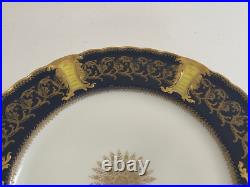 Antique Haviland Limoges France Porcelain Plate Cobalt & Gold Dec. With Snowflake