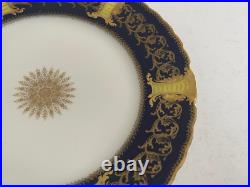 Antique Haviland Limoges France Porcelain Plate Cobalt & Gold Dec. With Snowflake