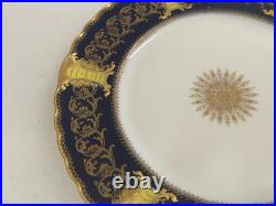 Antique Haviland Limoges France Porcelain Plate Cobalt & Gold Dec. With Snowflake