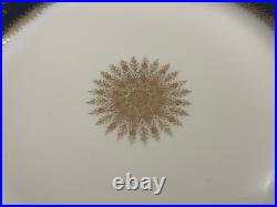 Antique Haviland Limoges France Porcelain Plate Cobalt & Gold Dec. With Snowflake