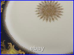 Antique Haviland Limoges France Porcelain Plate Cobalt & Gold Dec. With Snowflake
