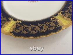 Antique Haviland Limoges France Porcelain Plate Cobalt & Gold Dec. With Snowflake