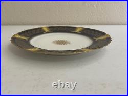 Antique Haviland Limoges France Porcelain Plate Cobalt & Gold Dec. With Snowflake