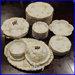 Antique Haviland Limoges France The Princess Gold Dinnerware Set 31 Pc Pre-1930