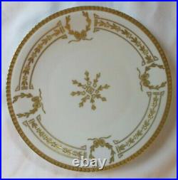 Antique Hohenzollern H & Co Germany White & Gold Salad Plate Set Of 8