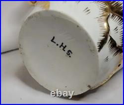 Antique Hutschenreuther LHS Porcelain Pitcher White 22k Gold Gilded 6.5