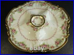Antique LIMOGES Oyster Plate Hand Painted Daisies Heavy Gold Detailed Vintage