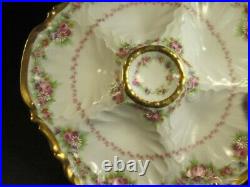 Antique LIMOGES Oyster Plate Hand Painted Daisies Heavy Gold Detailed Vintage
