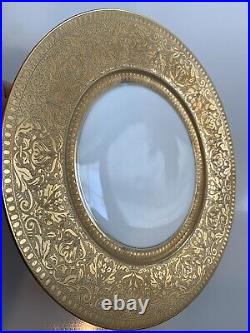 Antique Large 10 Union T Hand Painted Porcelain Plate China Gold Czechoslovakia