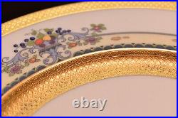 Antique Lenox China Dinner Plates SET of 6 GOLD ENCRUSTED Raised Fuite Urns X83