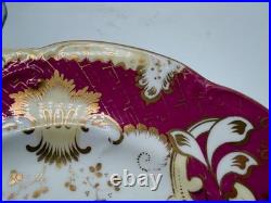 Antique Likely English Porcelain Plate Red & Gold Painted Mountain Landscape Dec